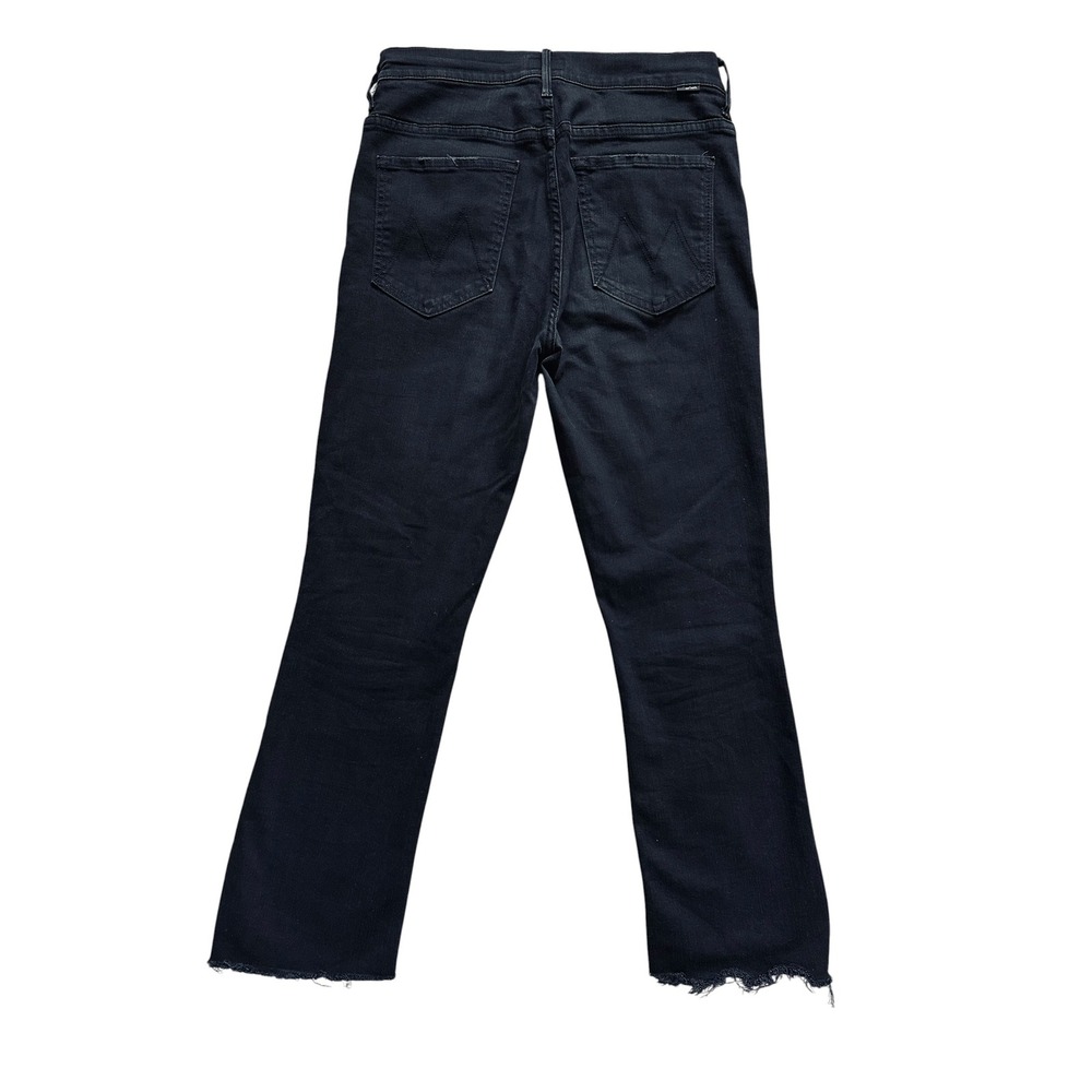 MOTHER Insider Crop Step Fray Jeans 30 Not Guilty Black Bootcut - Picture 4 of 10
